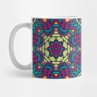 Colorful Oriental Rug Mandala Boho Pattern Mug